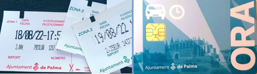 Tickets and ORA card Palma de Mallorca