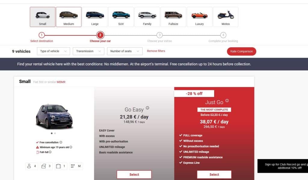 Recordgo Mobility Mallorca website